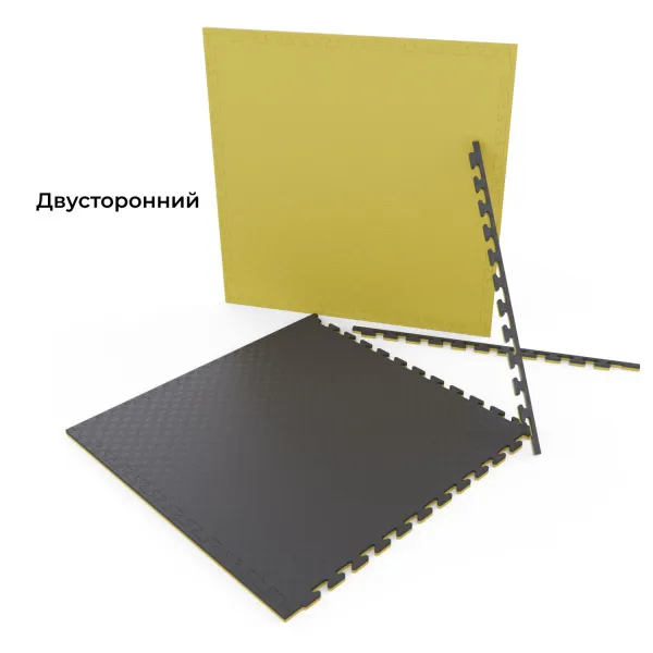 Будо-мат EVA DFC 100 x 100 см, 20 мм, цвет желто-графитовый