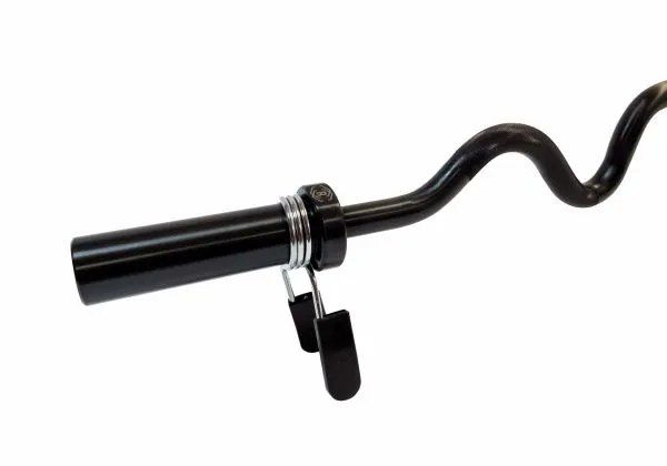 Гриф олимпийский сильноизогнутый черный 47" REBEL с замками