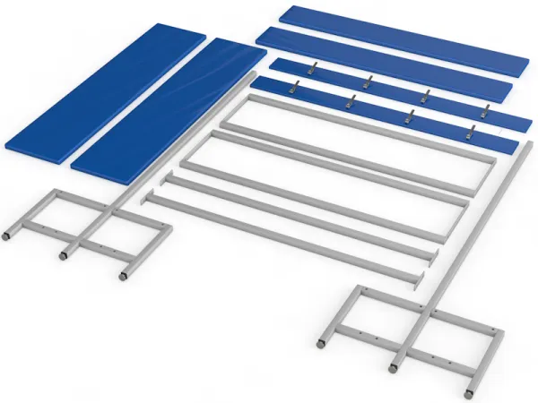 Скамейка для раздевалки с вешалкой, двухсторонняя, мягкая