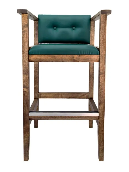 Кресло бильярдное (мягкое сиденье и мягкая спинка, цвет изумрудно-зеленый и береза коньяк)