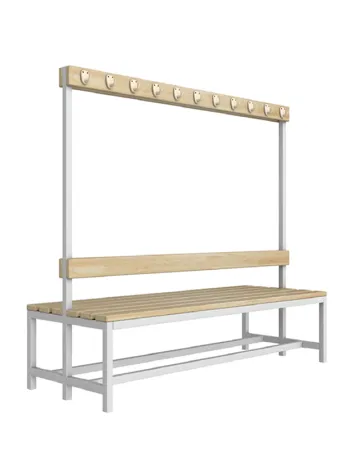 Скамейка для раздевалки с вешалкой двухсторонняя