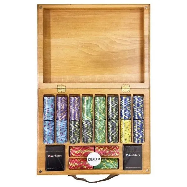 Набор для покера EPT Ceramic на 500 фишек в кейсе из бука, Partida