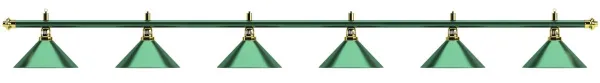 Лампа на шесть плафонов «Allgreen» (зелёная штанга, зелёный плафон D35см)