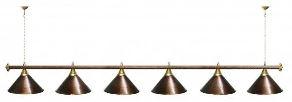 Лампа "STARTBILLIARDS" 6 пл.(плафоны антик медь, штанга антик медь)