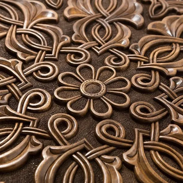 Нарды резные "Орнамент" с цельным рисунком, Haleyan