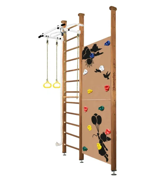 Шведская стенка Kampfer Jungle Ceiling Girl (№2 Ореховый Высота 3 м белый турник)