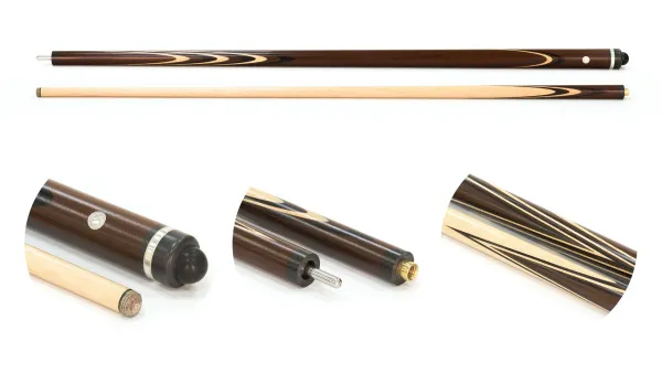 Двухсоставной бильярдный кий для русской пирамиды Weekend "Классика" (термограб, коричневый, черный, белый) 13 запилов