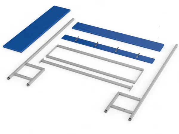 Скамейка для раздевалки с вешалкой односторонняя (настил ЛДСП)