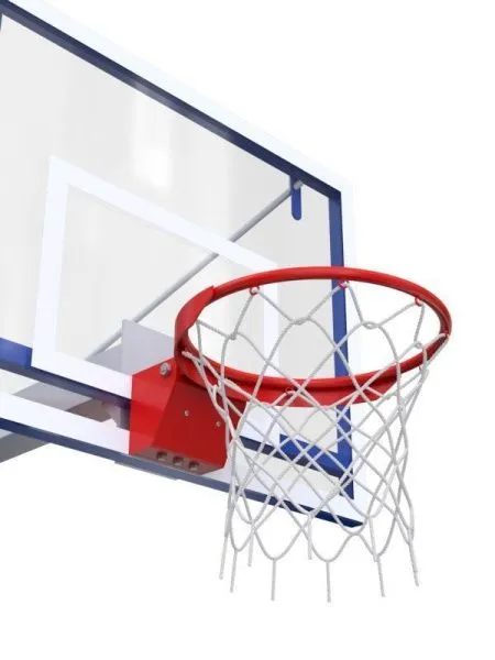 Баскетбольная стойка регулируемая разборная с трен. щитом 1200х900 мм из оргстекла 10 мм и масс. кольцом