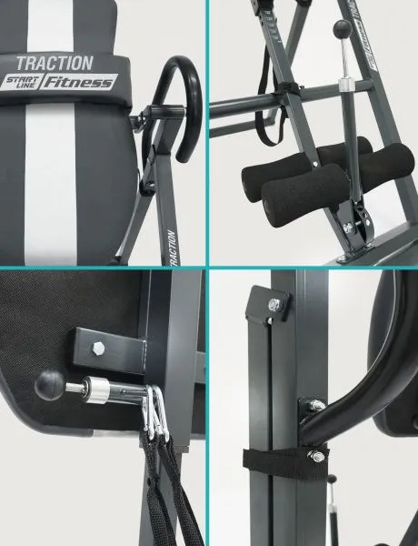 Инверсионный стол TRACTION серо-серебристый с подушкой