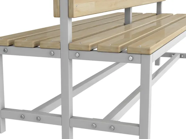 Скамейка для раздевалки со спинкой двухсторонняя, разборная