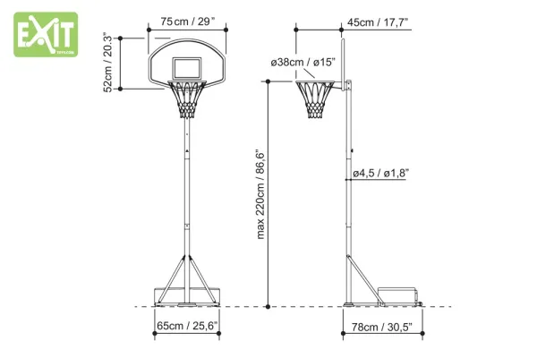 Мобильная баскетбольная стойка Triumph Nord ЮНИОР