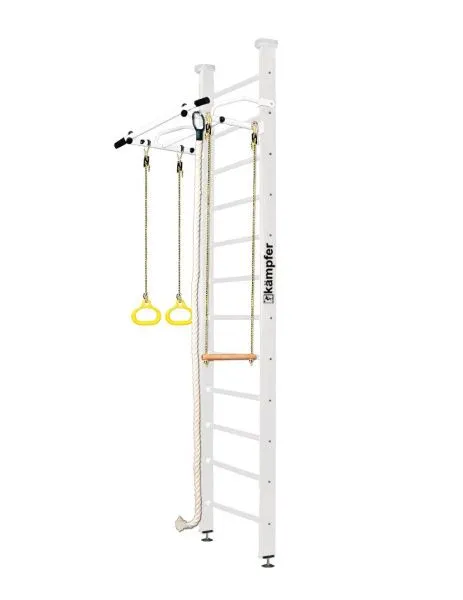 Шведская стенка Kampfer Helena Ceiling (№6 Жемчужный Высота 3 м белый турник)