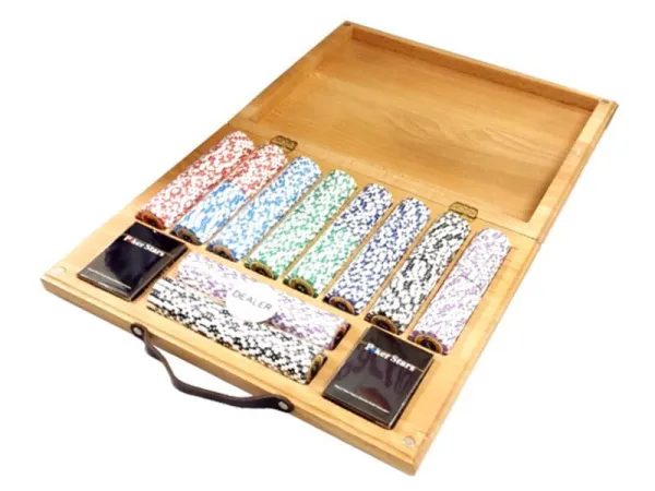 Набор для покера Crown на 500 фишек в кейсе из бука, Partida