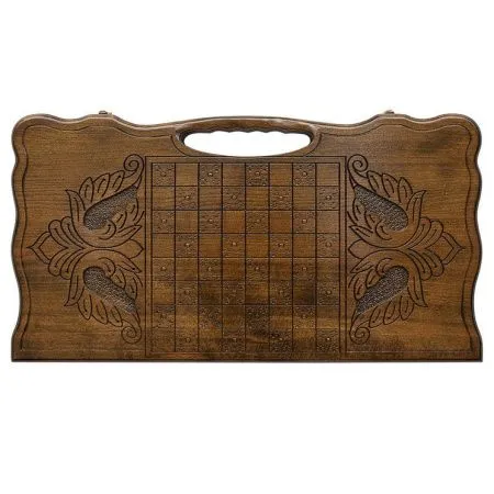 Нарды резные "Лев 3" с ручкой 60, Haleyan