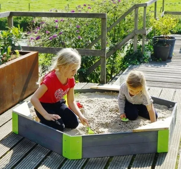 Песочница шестиугольная Акцент 160х140х21 см