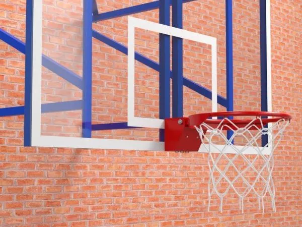 Баскетбольная ферма с профессиональным щитом 1800х1050 мм из оргстекла 15 мм (вынос 1,2 м) и массовым кольцом