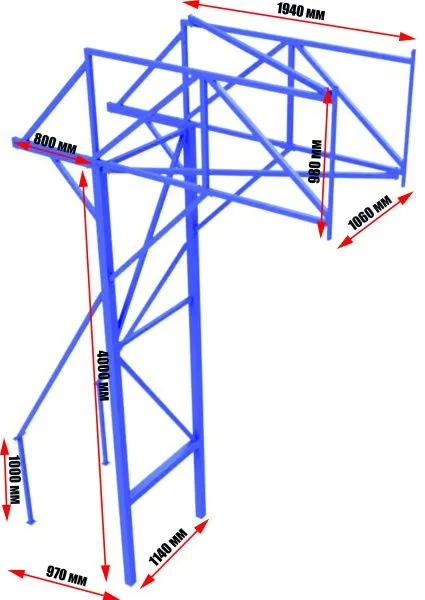 Баскетбольная стойка стационарная (вынос щита 200 см)