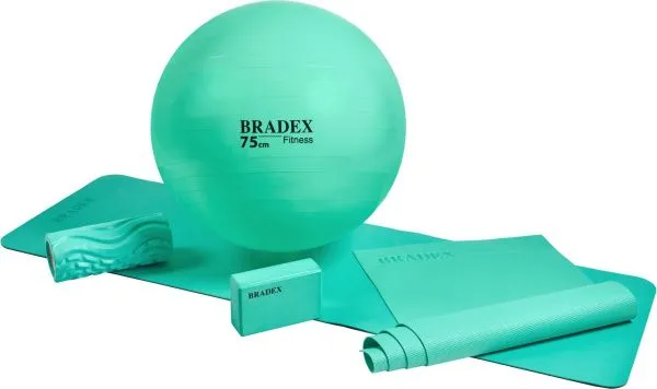 Мяч для фитнеса «ФИТБОЛ-75» с насосом, мятный