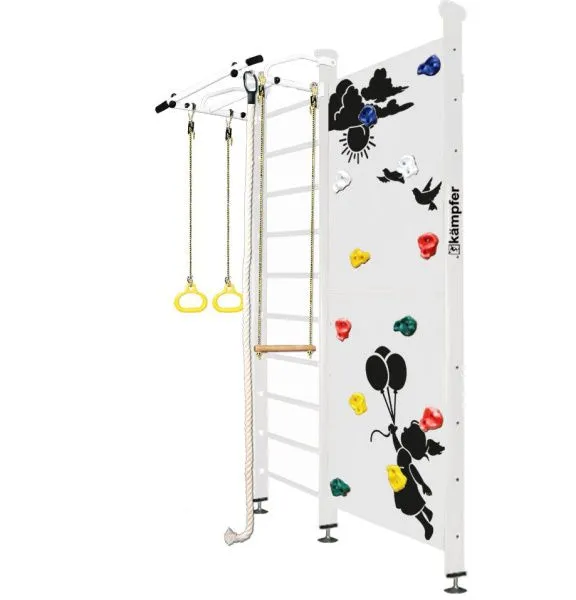 Шведская стенка Kampfer Jungle Ceiling Girl (№6 Жемчужный Стандарт белый турник)