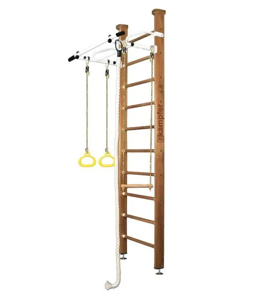 Шведская стенка Kampfer Helena Ceiling (№2 Ореховый Стандарт белый турник)