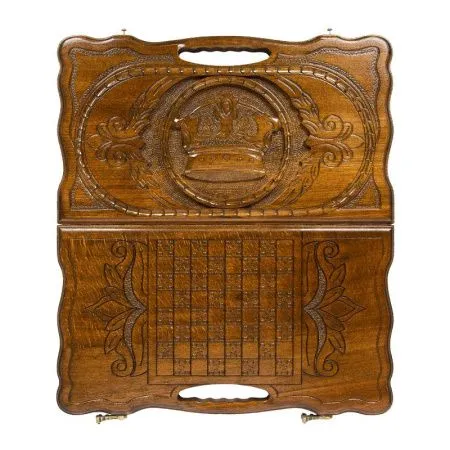 Нарды резные "Корона" с ручкой 50, Haleyan