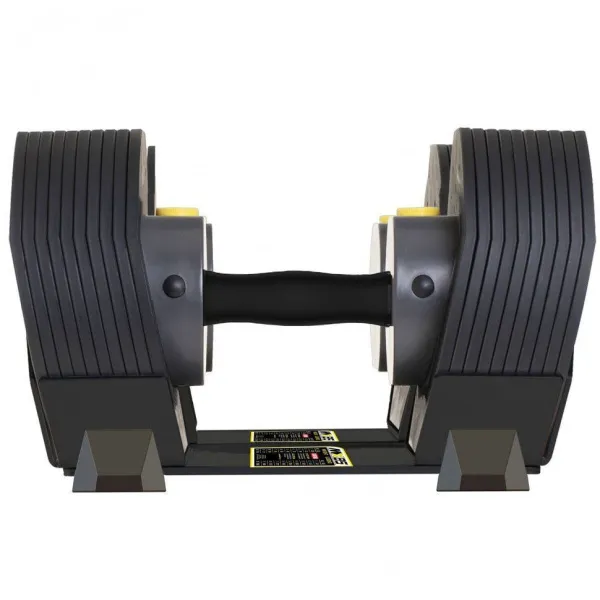 Гантель регулируемая MX Select MX-85, эргономичная рукоять, вес 5.6-38.6 кг, 2 шт со стойкой