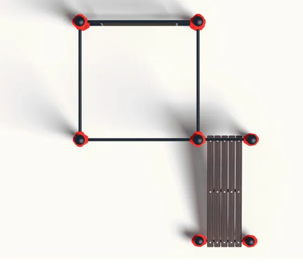 Спортивный комплекс «Шведская стенка, лавочка для пресса и 2 разновысотных турника» (PAW-48)