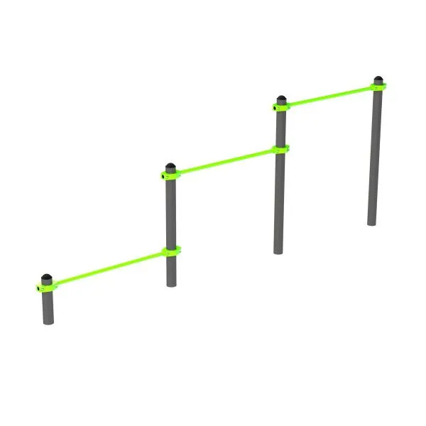 W347 Воркаут Тройной каскад турников для отжиманий и подтягиваний ZAVODSPORTA