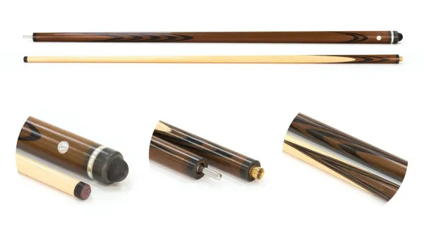 Двухсоставной бильярдный кий для русской пирамиды Weekend "Классика" (термограб, коричневый, черный) 13 запилов