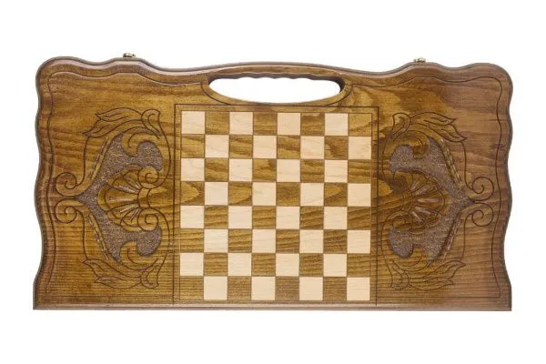 Нарды резные "Две лошади" с ручкой 60, Haleyan