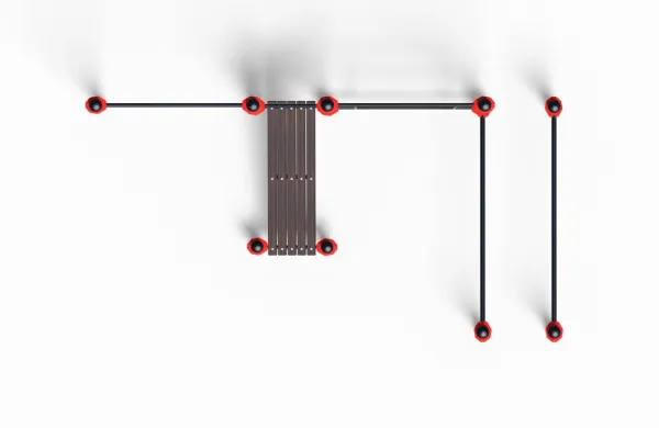 Комплекс из брусьев, турника, шведской стенки и наклонной лавки для пресса (PAW-60) - 108 мм (алюминий)