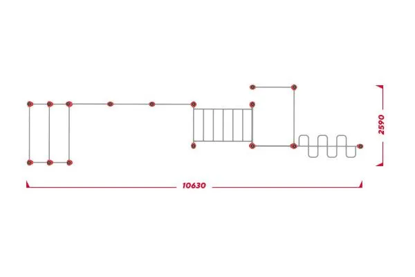 Нержавеющий воркаут комплекс с брусьями, турниками, шведской стенкой, рукоходами "Змейка" и "Классич