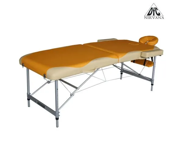 Массажный стол DFC NIRVANA, Elegant PREMIUM, 192х75х6 см, алюм. ножки, цвет оранж./беж. (orange/beig