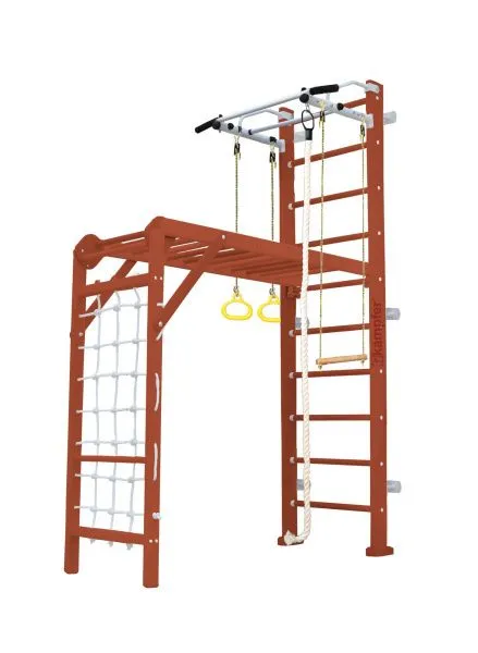 Шведская стенка Kampfer Union Wall (№4 Вишневый Стандарт белый турник)