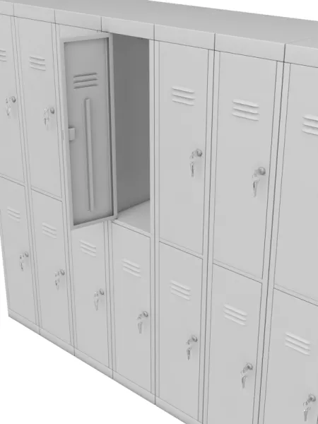 Шкаф для раздевалки двухдверный металлический, ширина 300 мм