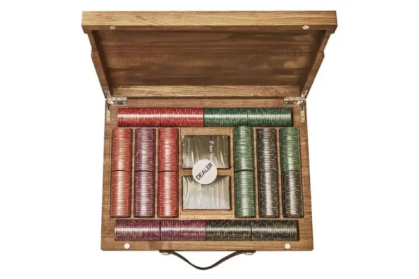 Набор для покера Luxury Ceramic на 500 фишек в кейсе из ясеня, Partida