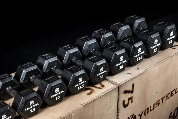 Гантели гексагональные с обрезиненной ручкой