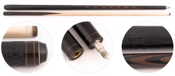 Кий для русского бильярда 2-pc «Мастер 6-4» (эбен, масарандуба, граб) гравировка