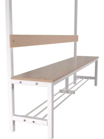 Скамейка для раздевалки c вешалкой односторонняя разборная с полкой для обуви и для головных уборов ЛДСП