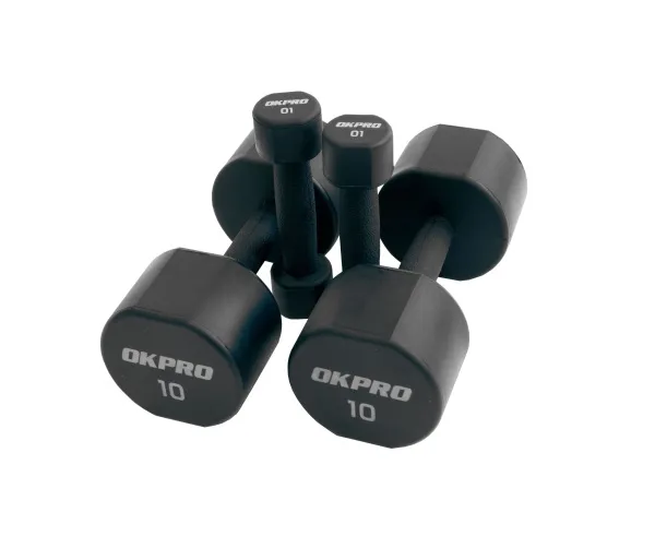 Набор полиуретановых гантелей от 1 до 10 кг (серый лого)