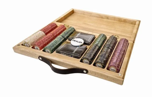 Набор для покера Luxury Ceramic на 300 фишек в кейсе из бука, Partida