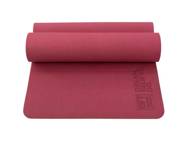 Коврик для йоги и фитнеса 185 х 80 см толщина 8 мм TPE бордовый