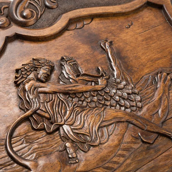 Нарды резные "Битва со Львом" орех, Haleyan