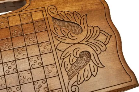 Нарды резные "Корона" с ручкой, Haleyan