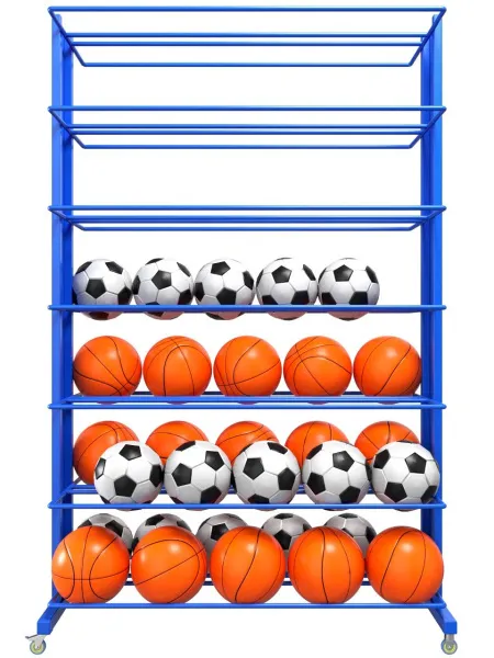Стеллаж для мячей усиленный двухсторонний 2100 мм (на 112 шт.)