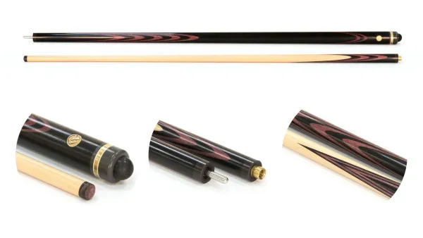 Двухсоставной бильярдный кий для русской пирамиды Weekend "Классика" (черный граб, амарант) 13 запилов