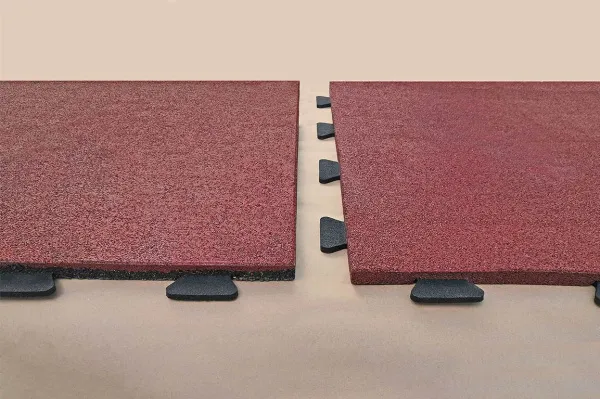 Резиновая плитка 1м х 1м с встроенным скрытым крепежным замком, терракотовый