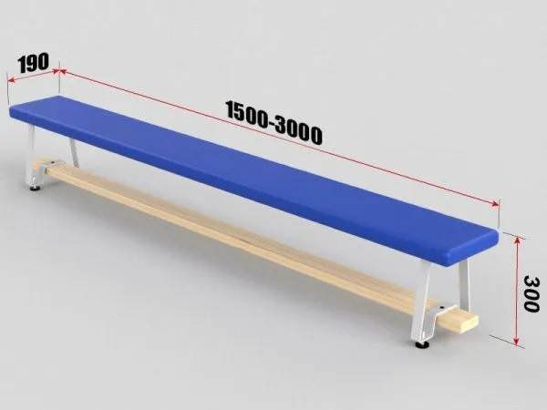 Скамья гимнастическая с металлическими ножками мягкая
