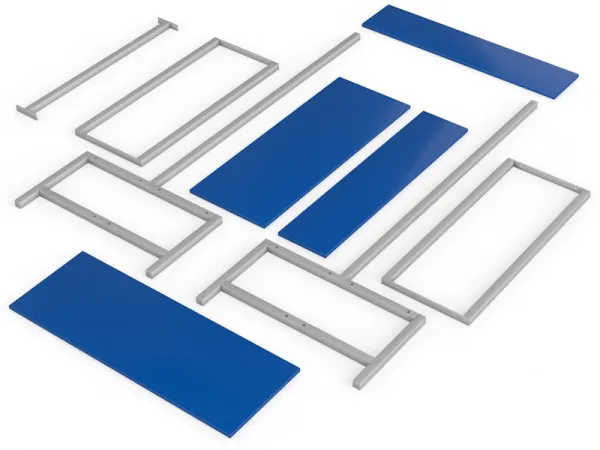 Скамейка для раздевалки двухсторонняя, с вешалкой (настил ЛДСП)